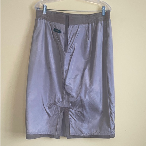 Vintage Danier Nude Suede Leather Midi Pencil Skirt Size 18 - Picture 13 of 16